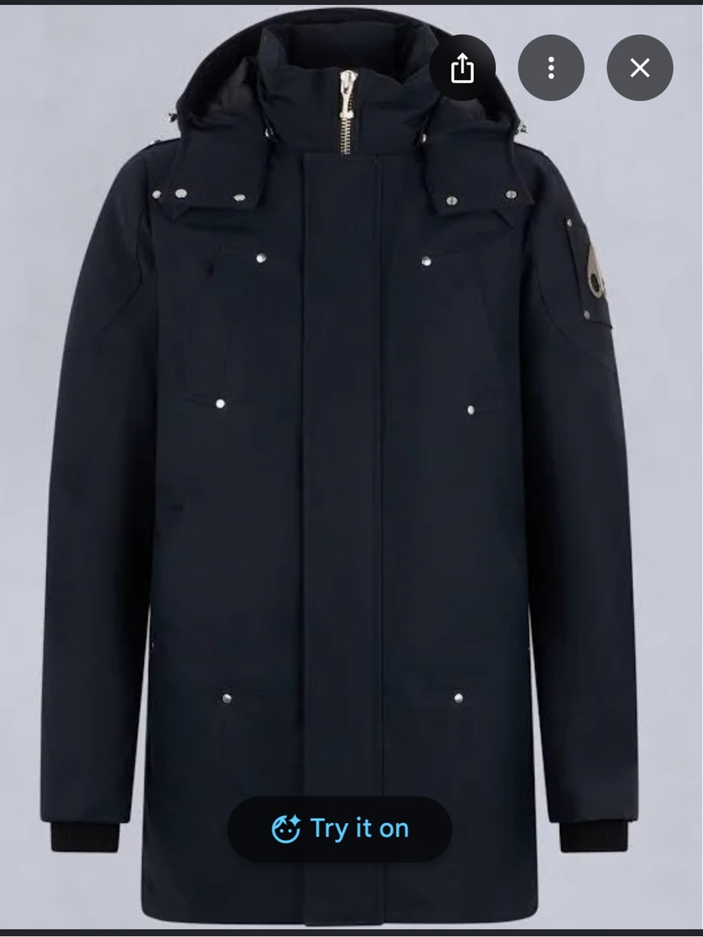 Moose Knuckles Men's Black Insulated Stirling Parka with Hood